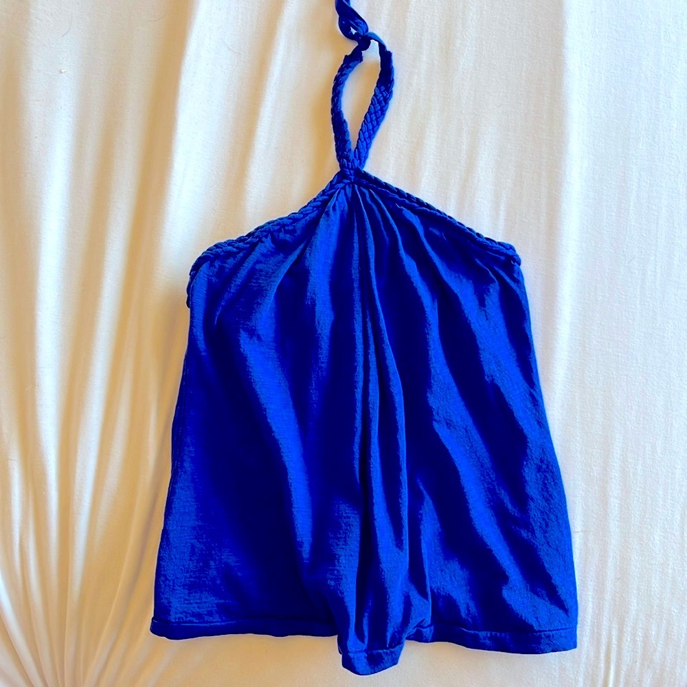 Banana Republic XS blue braided halter top
